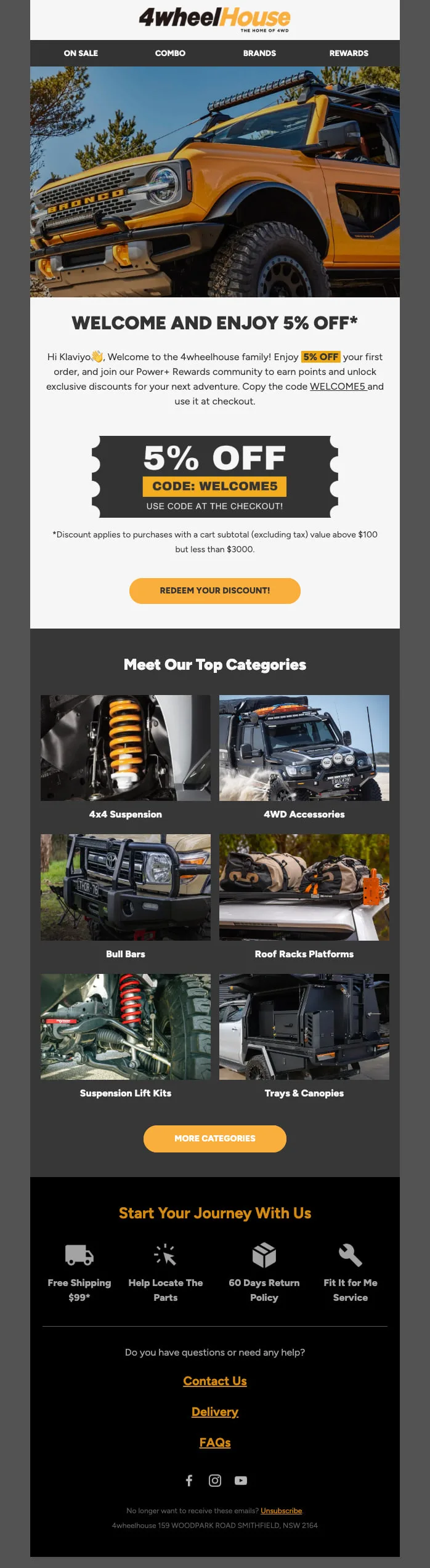 4Wheel House email template